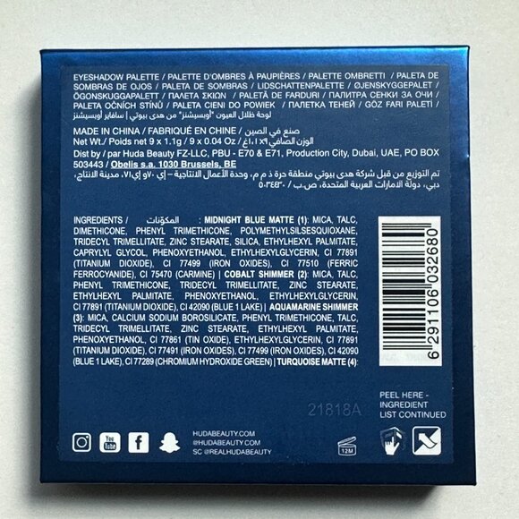 HUDA BEAUTY Sapphire Obsessions 9-Shade Eyeshadow Mini Palette - Picture 6 of 6